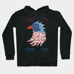 Land of the free because of the brave Hoodie